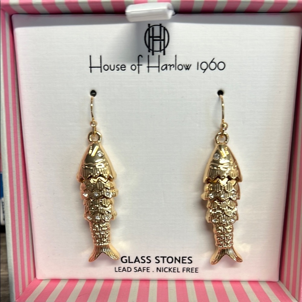 House of Harlow 1960 | Gold Fish Dangle Earrings ✨